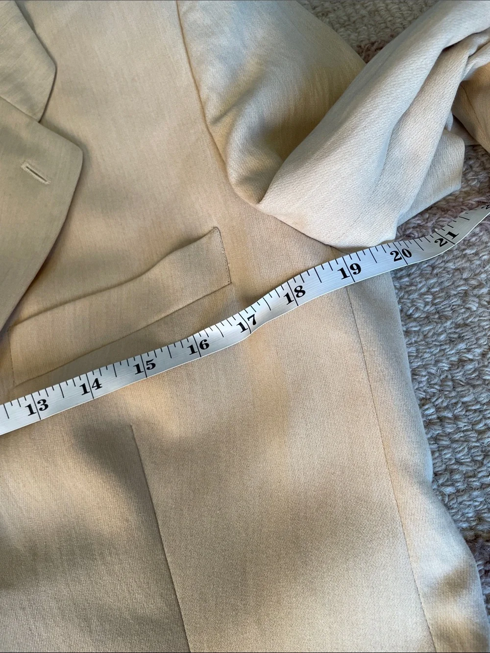 Vintage Giorgio Armani Black Label Cream Blazer Jacket 46 Italy 3-Button - Picture 9 of 10